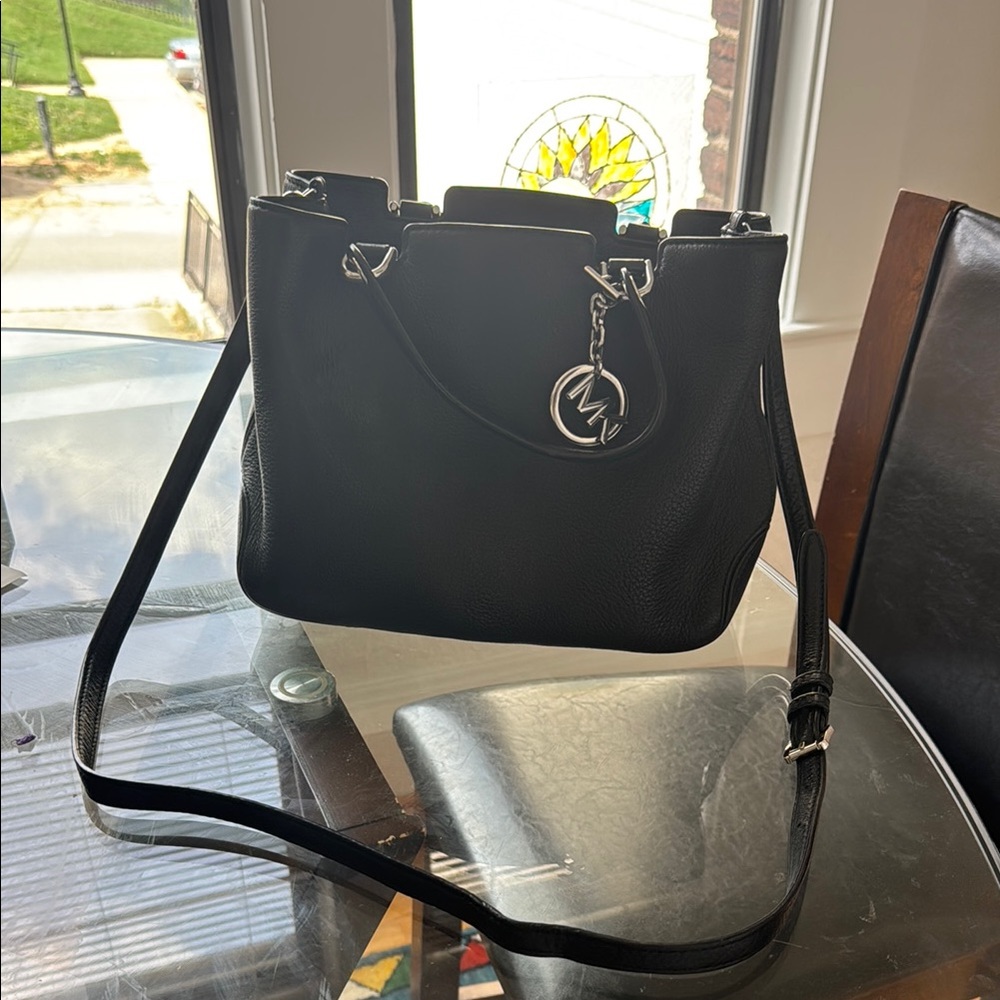 Black Leather Shoulder Bag